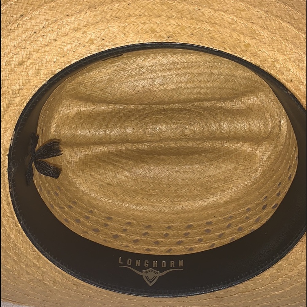 Longhorn Raffia Western Cowboy Hat Rancher - Picture 7 of 8